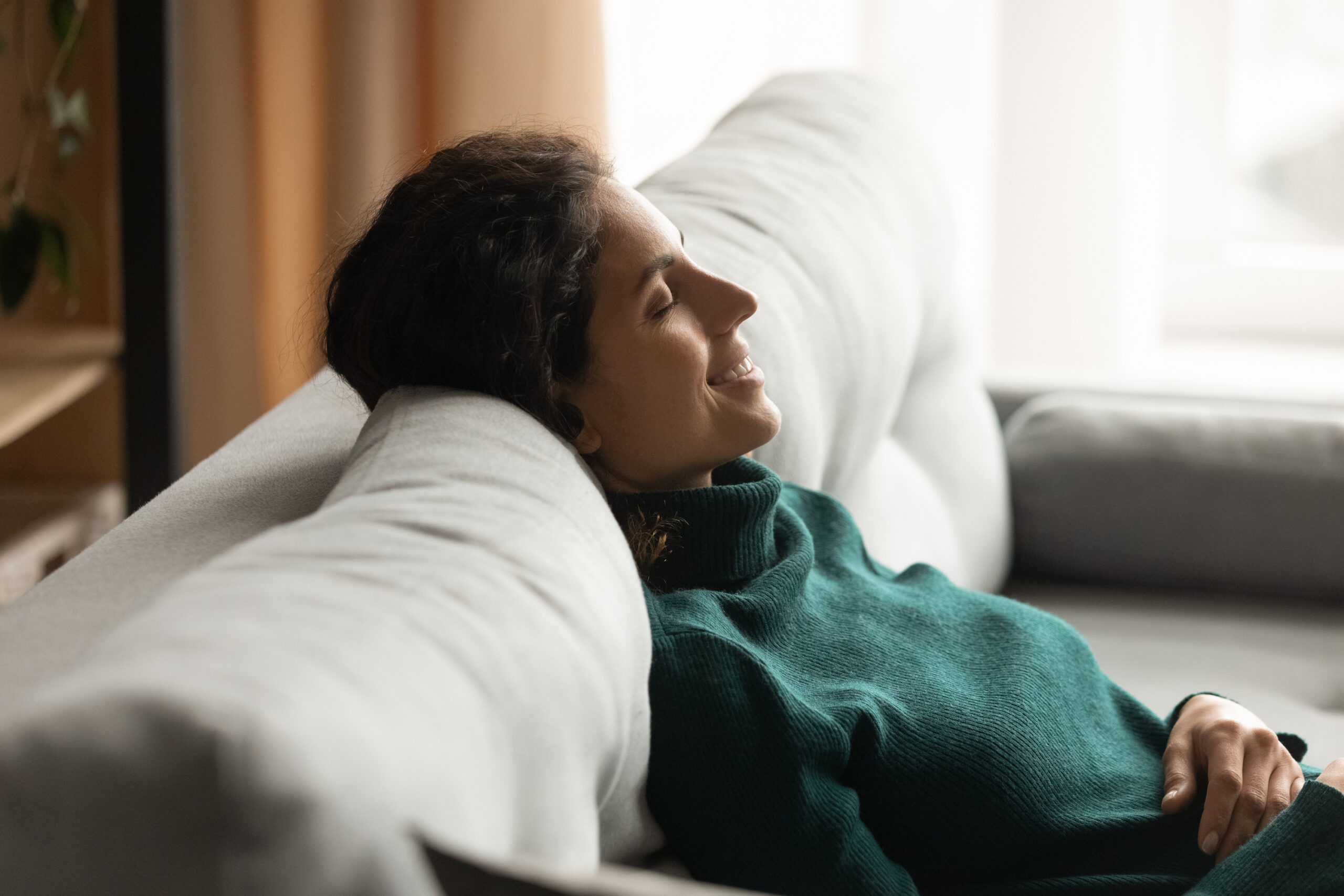 Smiling woman feeling confident during therapy